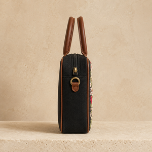 Sac fourre-tout décontracté pour femme avec broderie florale, en toile, fermeture éclair, bandoulière amovible, en PU, pour la Saint-Valentin - Product Image 4