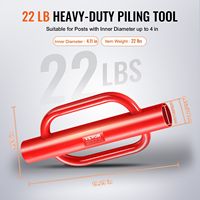 Heavy Duty 22LB Carbon Steel Farm Post Rammer 4.11 Inner Diameter T Post Pole Pounder Fence Post Driver Handles
