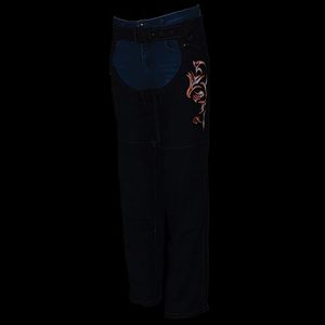 กางเกงหนังแท้สำหรับผู้หญิง ระบายอากาศได้ดี เป็นมิตรกับสิ่งแวดล้อม ปรับแต่งได้ เหมาะสำหรับขี่ม้า ขี่มอเตอร์ไซค์ ชุดคาวบอย ชุดไบค์เกอร์ - Product Image 3