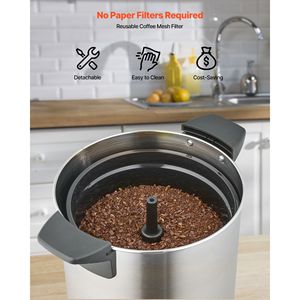 Distributore di Caffè Commerciale da 60 Tazze (9 L) in Acciaio Inossidabile, Dispenser Grande per Bevande Calde con Rubinetto Anti-Goccia e Preparazione Rapida - Product Image 3