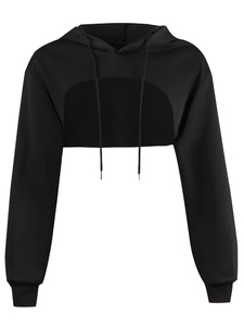 Sudadera con Capucha Corta Personalizada de Última Moda para Mujer, Diseño Sólido con Estampado Tie Dye, Sudadera Corta con Logotipo Estampado en la Parte Delantera - Product Image 1