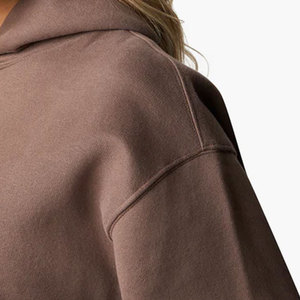 Sudadera con capucha de terciopelo y algodón para mujer, cuello en V, oversize, manga larga, estilo urbano, informal y cómoda para otoño/invierno - Product Image 5