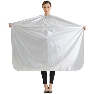Capa de Barbero Negra Impermeable con Logotipo Personalizado al por Mayor, Capa de Peluquería de Poliéster con Gancho de Silicona, Bata para Cortar el Cabello, Salón de Belleza - Product Image 3