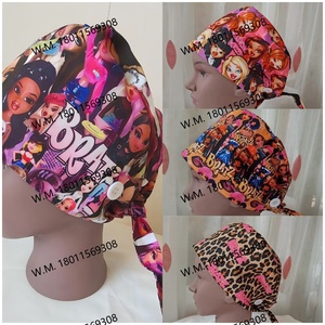 Gorros Quirúrgicos con Forro de Satén, Diseño Personalizado con Estampado de Dibujos Animados, Gorros de Enfermera Unisex con Forro de Satén, Gorros Quirúrgicos con Diseño de Calavera - Product Image 3