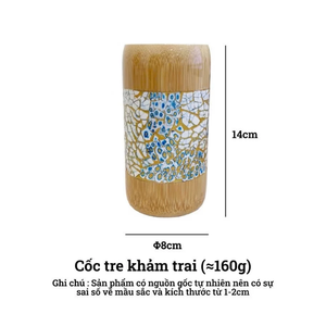 Premium Natural Bamboo Drinking <b>Cup</b> with Mother of Pearl Shell Inlay Handmade Eco Friendly Vietnamese Artisan Tableware and Gift - Product Image 2