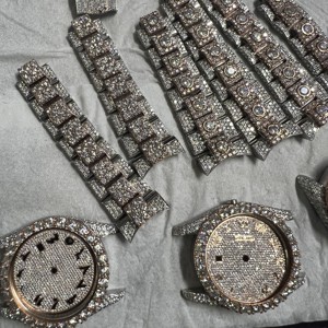 Reloj de cristal inteligente de moissanita mecánico de lujo, probador de diamantes, bisel de acero inoxidable para hombres, rapero de oro blanco Vvs - Product Image 2