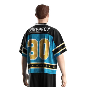 เสื้อแฟนคลับแบบซับลิเมชั่นสั่งทำพิเศษ คอวี ผ้าตาข่าย ระบายอากาศ แขนสั้น หมายเลขทีม 30 สีน้ำเงิน ดำ เหลือง ชุดกีฬาสำหรับผู้ใหญ่ - Product Image 4