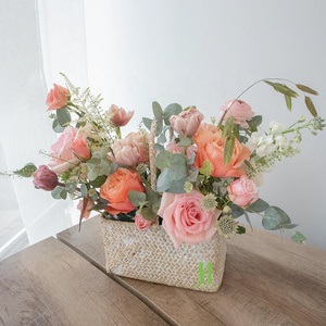 Panier à fleurs en osier de haute qualité Panier à fleurs en rotin unique OEM Paniers en osier personnalisés acceptables de l'artisanat HNH - Product Image 5