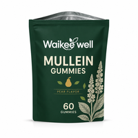 Gummies de feuilles de molène à marque privée pour la détoxification pulmonaire et le soutien respiratoire, saveur poire, végétaliennes, sans sucre, supplément OEM ODM