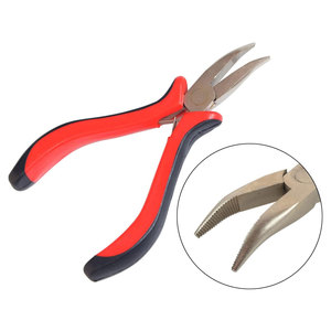 Pince à extensions de cheveux innovante à pointe rouge, conception polyvalente à 3 trous pour ouverture de micro-nano anneaux et retrait de précision - Product Image 3