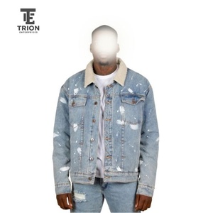Men's Custom Custom Men's Waterproof Leather <b>Jacket</b> With Unique Design Washed <b>Sequins</b> Fashion Customized OEM Service - Product Image 1