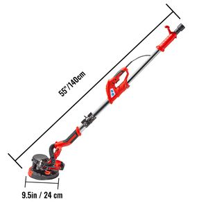 Lijadora Eléctrica para Paneles de Yeso de 850W, Velocidad Variable 800-1750RPM, Plegable y Telescópica para Maquinaria de Construcción - Product Image 3