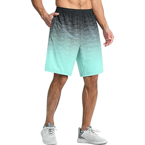 Men's Vibrant Gradient Colour Athletic Basketball Shorts Quick Dry Workout Gym Sportswear Zipper Pockets Bsci Wholesale Shorts - Product Image 3
