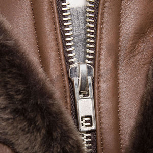 Men's <b>Long</b> Brown Genuine <b>Leather</b> <b>Jacket</b> With Faux Fur Lining Turn-down Collar Single Breasted Windproof Winter Coat - Product Image 5