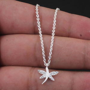 Collar con colgante de mariposa de última moda, plata de ley 925, joyería minimalista para mujer, collar con circonitas, hermoso collar para damas - Product Image 1