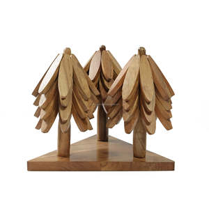 Ensemble de dessous de plat en bois Sous-verres uniques pour plats chauds Casseroles et plateaux de service pour la cuisine avec des designs élégants et durables - Product Image 2