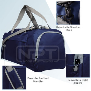 Sac de voyage durable pour le sport, avec un grand espace de rangement principal, un compartiment séparé pour les chaussures, des poches latérales et une bandoulière réglable - Product Image 4