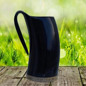 Chopes à bière en corne faites à la main, grandes et robustes, populaires pour servir la bière lors de festivals, de restaurants et de réunions familiales. - Product Image 6