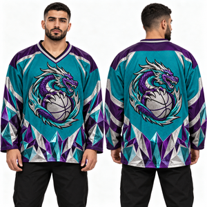 Maillot de hockey sur glace personnalisé 100 % polyester, avec écusson imprimé, OEM, marque privée, commandes en gros, faible MOQ, fourniture directe usine, graphisme personnalisé - Product Image 6