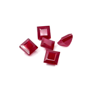 Rubis naturels de Bangkok, carrés calibrés de 6 mm, pierres précieuses de rubis naturelles facettées, prêtes à l'emploi pour la fabrication de bijoux - Product Image 3