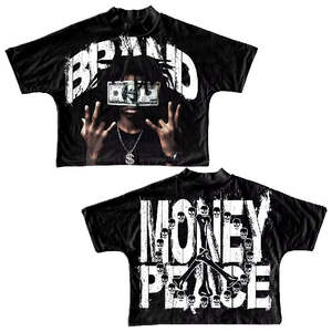 Camiseta de hombre de corte holgado y estilo boxy de alta calidad 2026, 100% algodón, informal, con hombros caídos, camisetas de corte boxy para hombre - Product Image 1