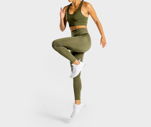 Leggings de sport pour femmes, couleur unie, taille élastique, respirants, séchage rapide, pantalons de compression pour la musculation et les exercices - Product Image 4