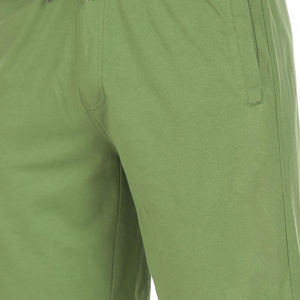 Shorts Bermuda en coton vert uni pour homme avec cordon de serrage à la taille et poches, style décontracté, coupe mi-haute - Product Image 6