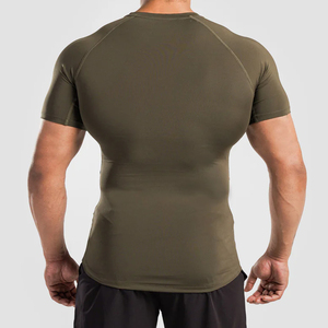 Men Short Sleeve <b>Compression</b> Rash Guard Breathable Gym Training Workout <b>Shirt</b> Sustainable Spandex Polyester Fabric Rash Guard - Product Image 2