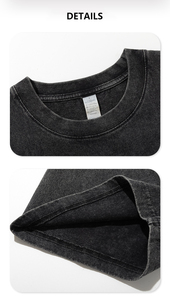Camiseta Oversize Gráfica Boxy de Algodón Desgastado con Estampado Digital Personalizado de Fotos Estilo Streetwear para Hombre - Product Image 4