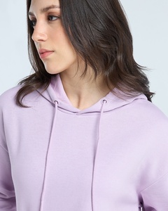 เสื้อฮู้ดสีลาเวนเดอร์สำหรับผู้หญิง ผ้าฟลีซสีพื้น แขนยาว สวมใส่สบายในฤดูใบไม้ร่วง ระบายอากาศได้ดี มีกระเป๋า - Product Image 3