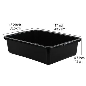 Set di 4 Contenitori Neri da 13L per Lavaggio Commerciale, Scatole di Stoccaggio in Plastica Nera - Product Image 3