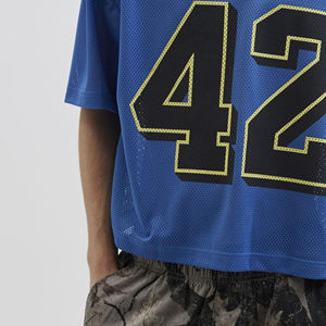 Streetwear pour hommes, jersey en maille ample, matière en maille légère, respirant, coupe ample, logo personnalisé, service OEM - Product Image 5