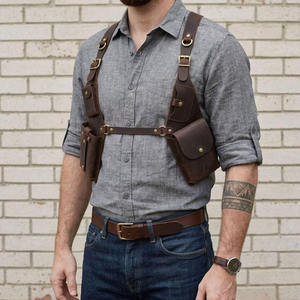 Camping Hiking <b>Backpack</b> Unisex <b>Leather</b> Camouflage 25L Waterproof Harness Shoulder Holster Bag Business Organizer Secure Carrying - Product Image 1
