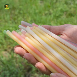 Pailles à boire jetables biodégradables et compostables en fibre de riz vietnamienne, 6-8 mm, 20 cm, naturelles, pour bubble tea, café, jus - Product Image 6