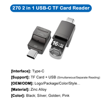 Lector de Tarjetas TF/SD USB/USB-C Externo de Fábrica JAYA para Laptop y Teléfono Móvil, Personalizable OEM/ODM