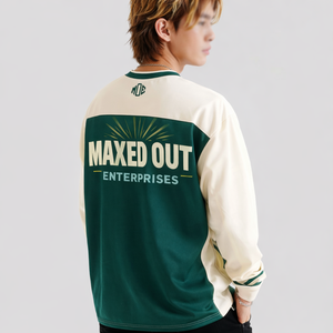 Maillot de football américain unisexe personnalisé à manches longues, color block, en mesh, streetwear, uniforme d'équipe, marque privée, fabricant OEM, USA - Product Image 4