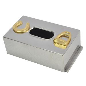 Nickel Polish Metal Tissue <b>Holder</b> Gold Horse <b>Shoe</b> And Stirrup Design Decorative Napkin Box Restaurant Supplies Napkin <b>Holder</b> - Product Image 4