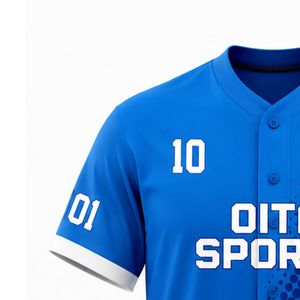 Camiseta de Béisbol Azul Rey y Blanca – Camiseta de Béisbol Personalizada para Equipo, Absorbente de Humedad, con Botones al Frente, Ropa Deportiva - Product Image 2