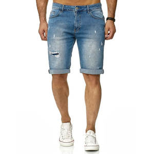 Shorts de mezclilla holgados de verano al por mayor, shorts de mezclilla de color sólido premium con logotipo personalizado para hombre - Product Image 4