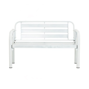 Modern White All Metal 2-Seater <b>Bench</b> Patio Garden Café Indoor Hallway Outdoor Loveseat <b>Bench</b> KD - Product Image 2