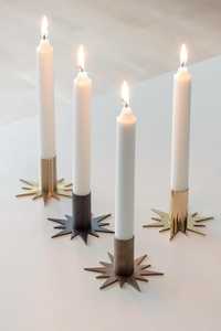 Portavelas de Metal Dorado para Decoración del Hogar, Portavelas Cónico con Forma de Estrella Geométrica, Elegante Candelabro para Mesa de Comedor, Venta al por Mayor - Product Image 1