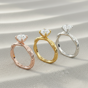 Bague de fiançailles solitaire Stonewels en or massif avec anneau rond en corde |   Diamant de laboratoire serti à griffes pour un luxe certifié - Product Image 5