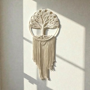 Beautiful Tree <b>Macrame</b> Wall <b>Art</b> Perfect For Yoga Room Meditation Corner And Calm Interior Styling Handcrafted From India - Product Image 3