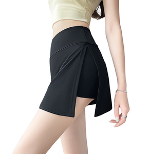 Women's High Waist Asymmetrical Sporty <b>Mini</b> <b>Skirt</b> Solid Color Breathable Knitted Spandex Polyester Yoga Tennis <b>Skirt</b> - Product Image 2