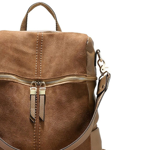 Sac à dos d'université en cuir PU, sac à bandoulière de voyage, sac à dos uni et tendance pour ordinateur portable, sacs d'école pour l'extérieur - Product Image 5