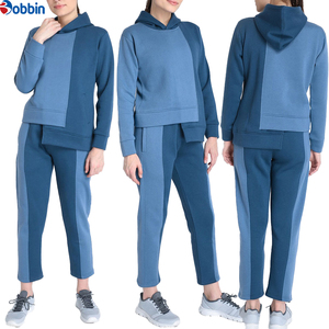 Top Quality Hot Selling Fashion Comfortable Breathable Durable Quality Women's Color Blocking Hooded Tracksuit Two-Piece Set - Product Image 5