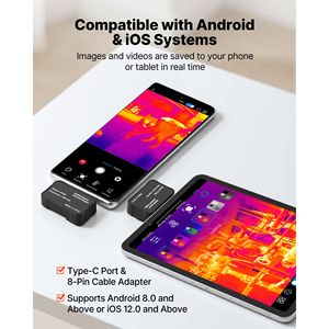 Caméra thermique pour Android et iOS, résolution supérieure 512 x 384, fréquence de rafraîchissement 25 Hz, imageur thermique infrarouge pour smartphones - Product Image 4