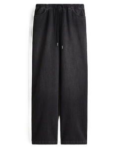 Customizable Women's Wide Leg Denim <b>Drawstring</b> <b>Trouser</b> High Quality Breathable Cotton Casual Women's Street Wear - Product Image 4