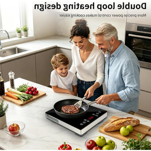 With child lock Induction Cooktop Single Burner 1800W Touch Control Stainless Steel Housing Toughened Panel Countertop <b>Stove</b> - Product Image 2