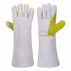 CAPTAIN INDUSTRY CI-WG-107 Guantes de Soldador Unisex de Cuero Vacuno Resistentes al Calor, Impermeables, Antideslizantes y con Protección UV para Dedos Completos - Product Image 4